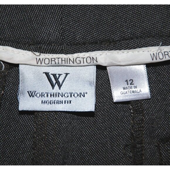 Worthington Modern Fit Ladies Gray Career Pants Size 12 Stretch Straight Classic - Picture 7 of 9